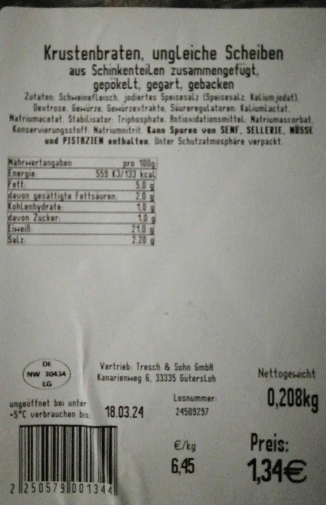 Krustenbraten, ungleiche Scheiben
