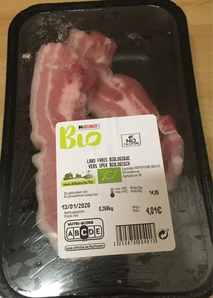 Lard frais biologique