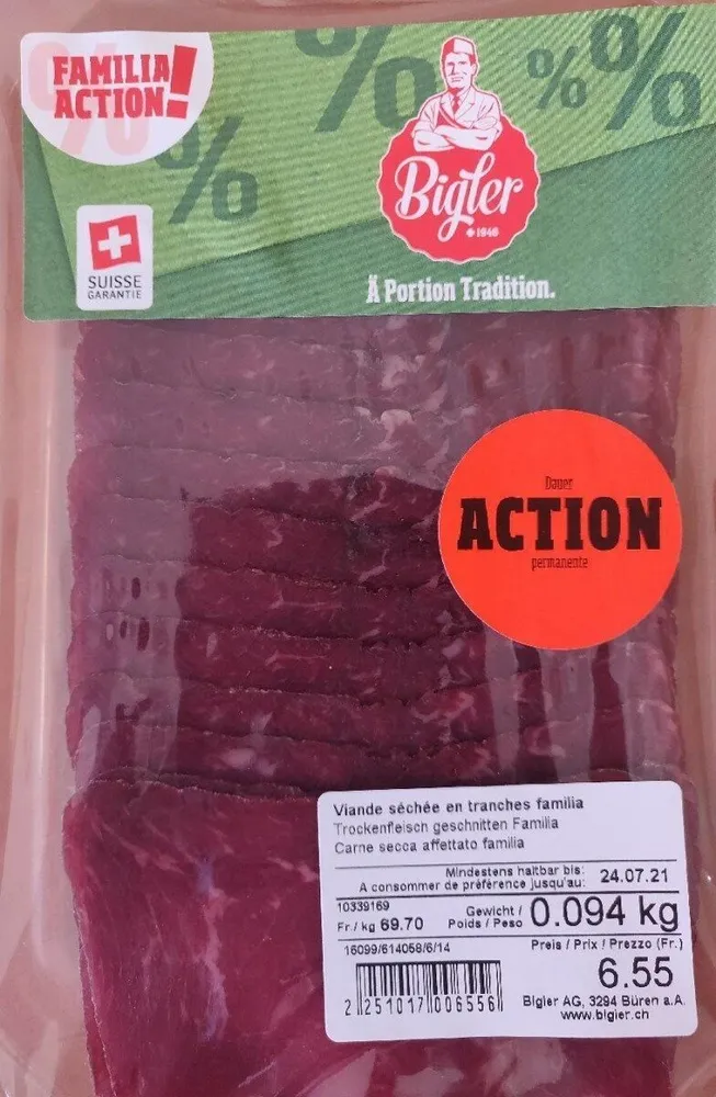 Viande séchée en tranches familia
