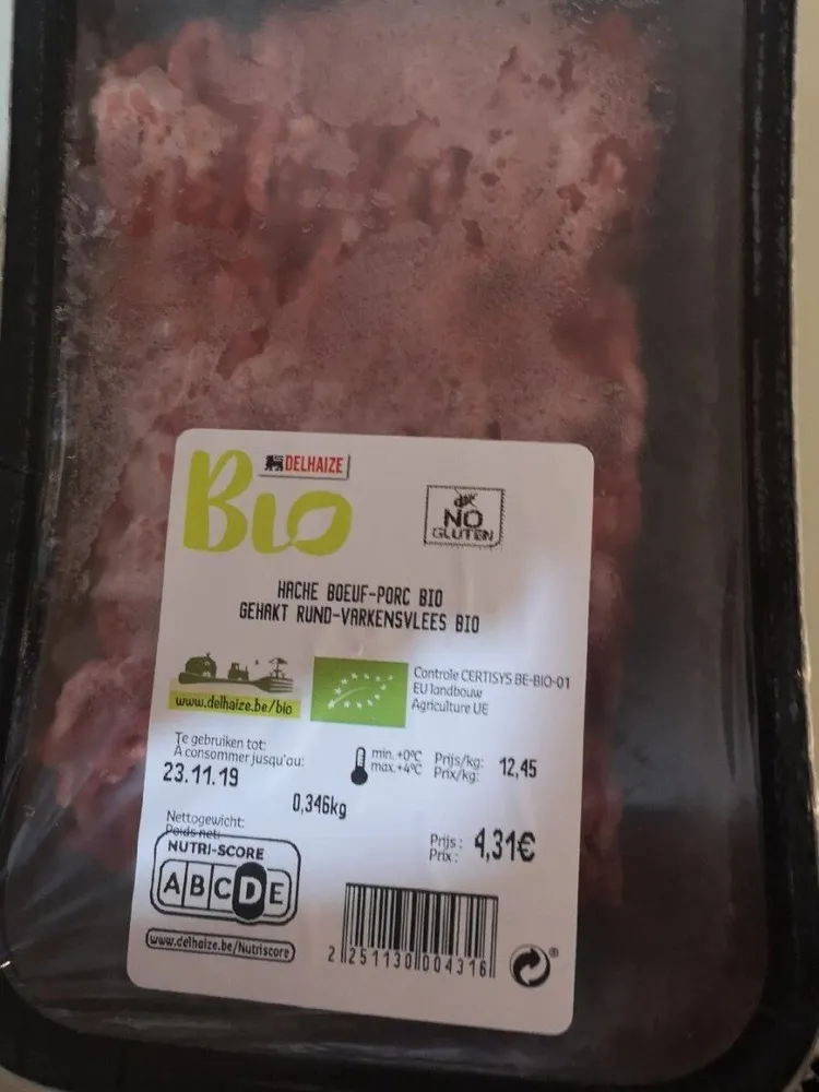 Haché bœuf porc bio