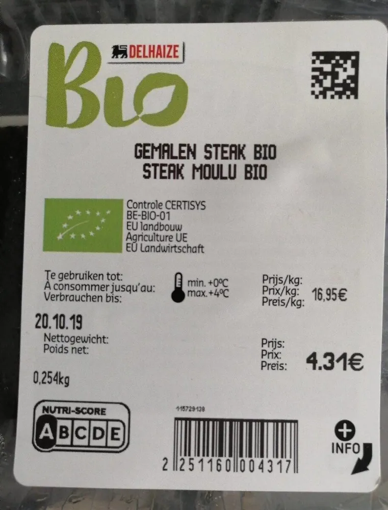 Steak moulu bio
