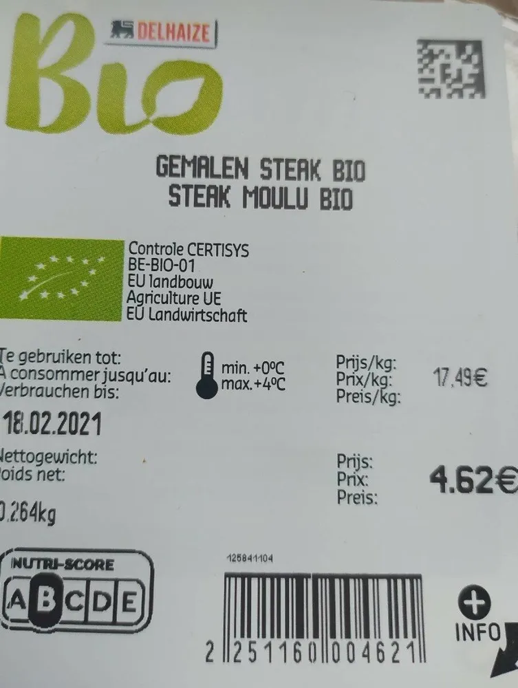 Steak moulu bio