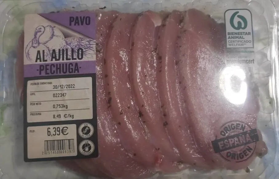 Pechuga pavo al ajillo