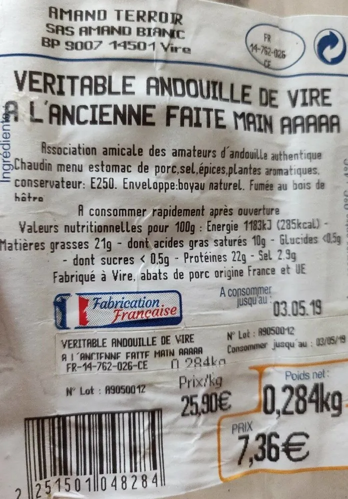 Véritable Andouille de Vire à l'ancienne faite main