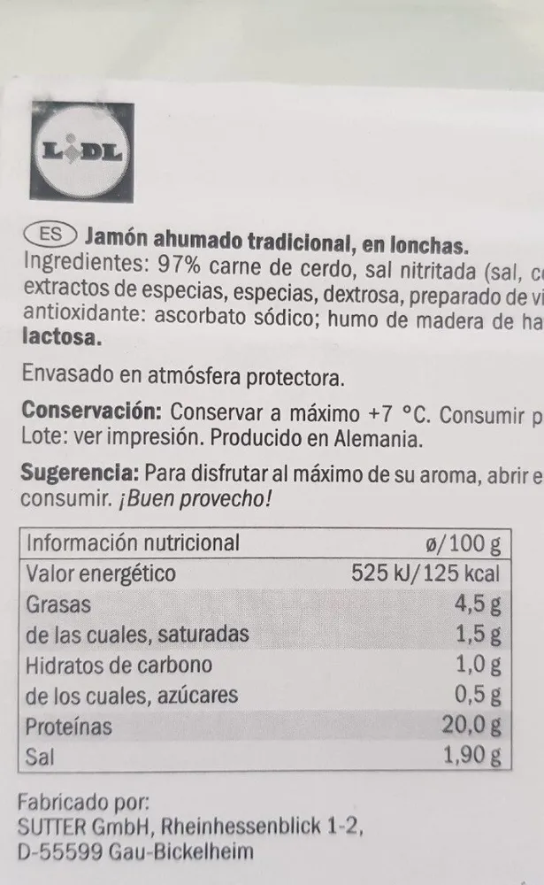 Jamón cocido ahumado