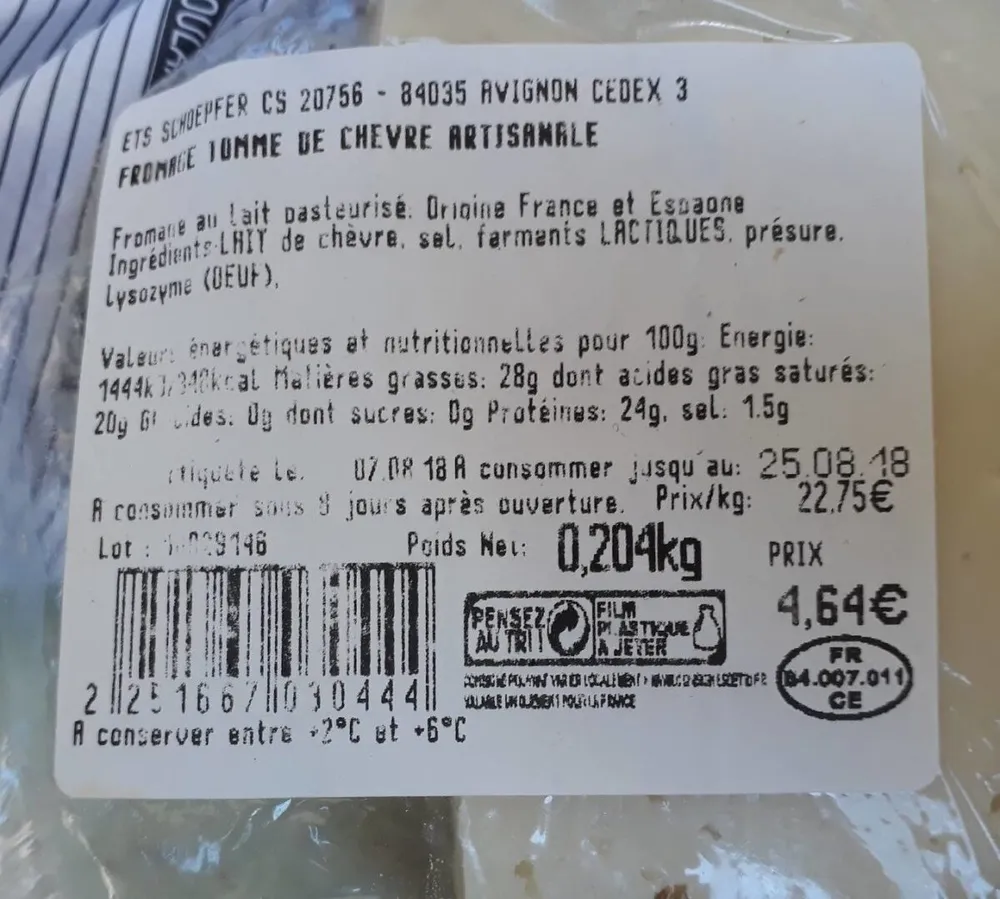 Tomme de chèvre artisanale