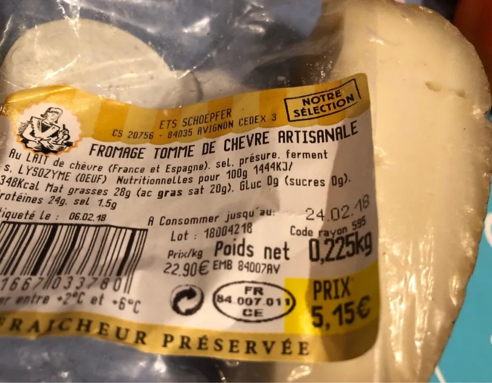 fromage tomme de chèvre artisanale