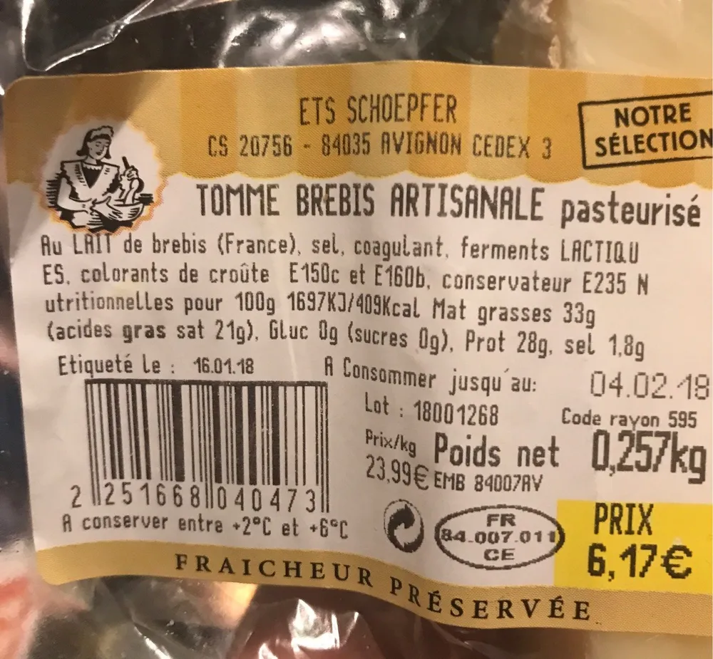 Tomme de brebis artisanale