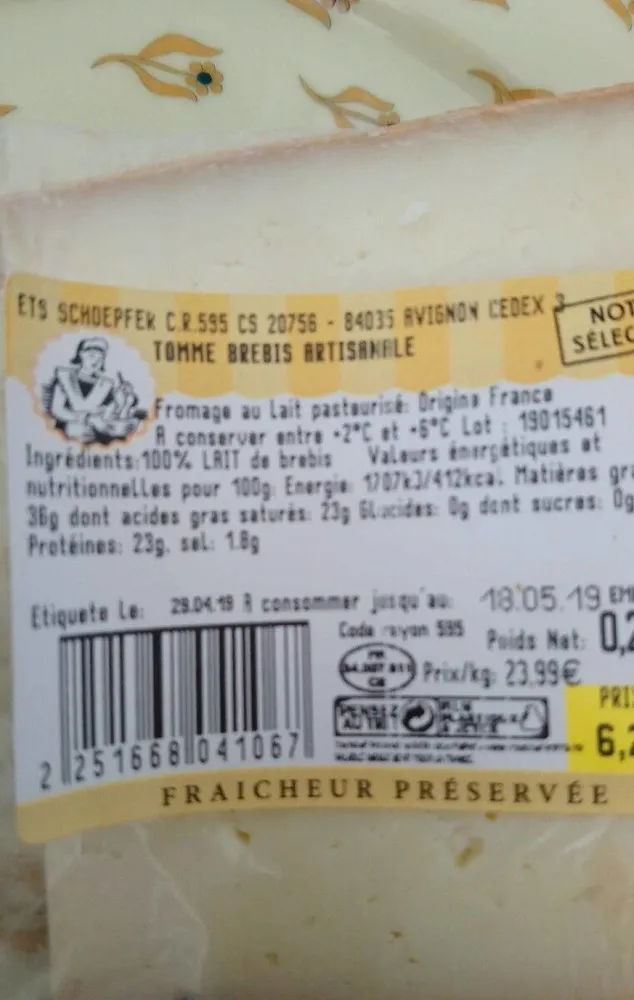 Tomme brebis artisanale