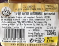 Tomme brebis artisanale