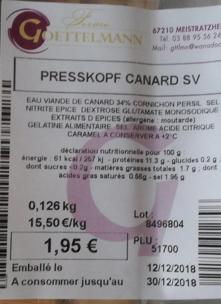 Presskopf de canard