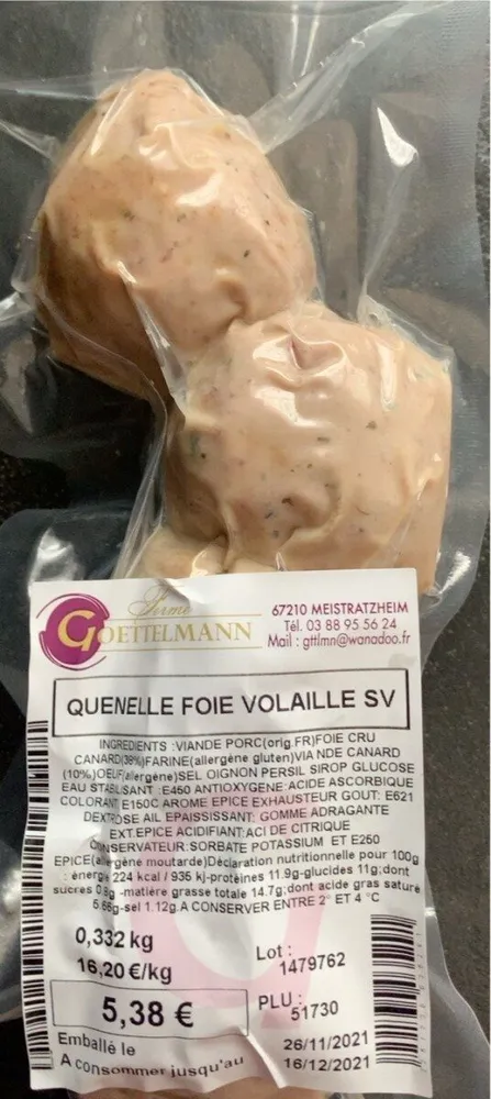 Quenelle foie volaille sv