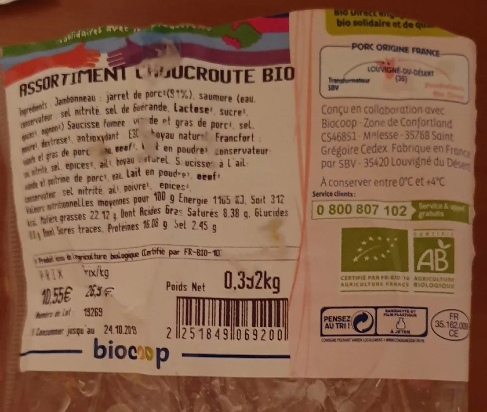 Assortiment choucroute Bio