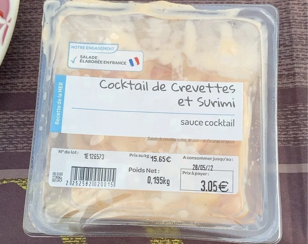 cocktail de crevettes et surimi