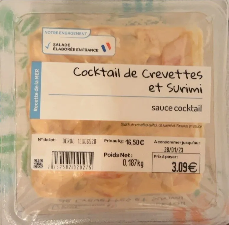 Cocktail de Crevettes et surimi sauce cocktail
