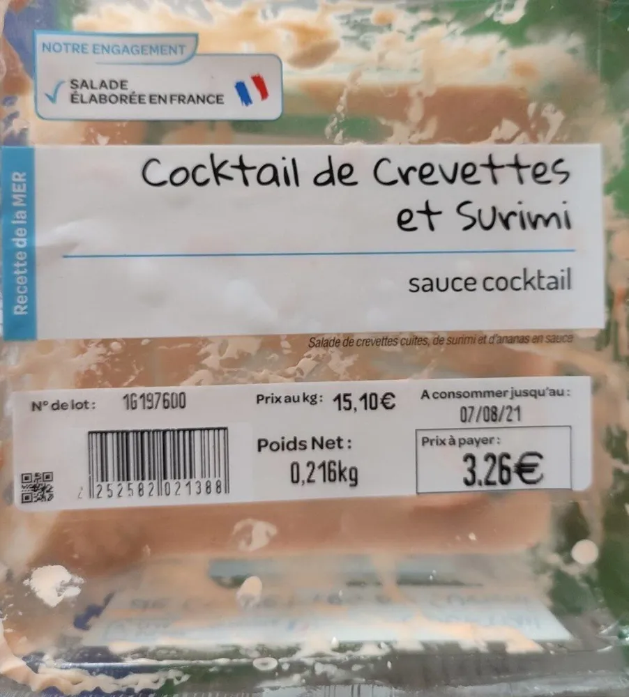 Cocktail de crevettes et surimi