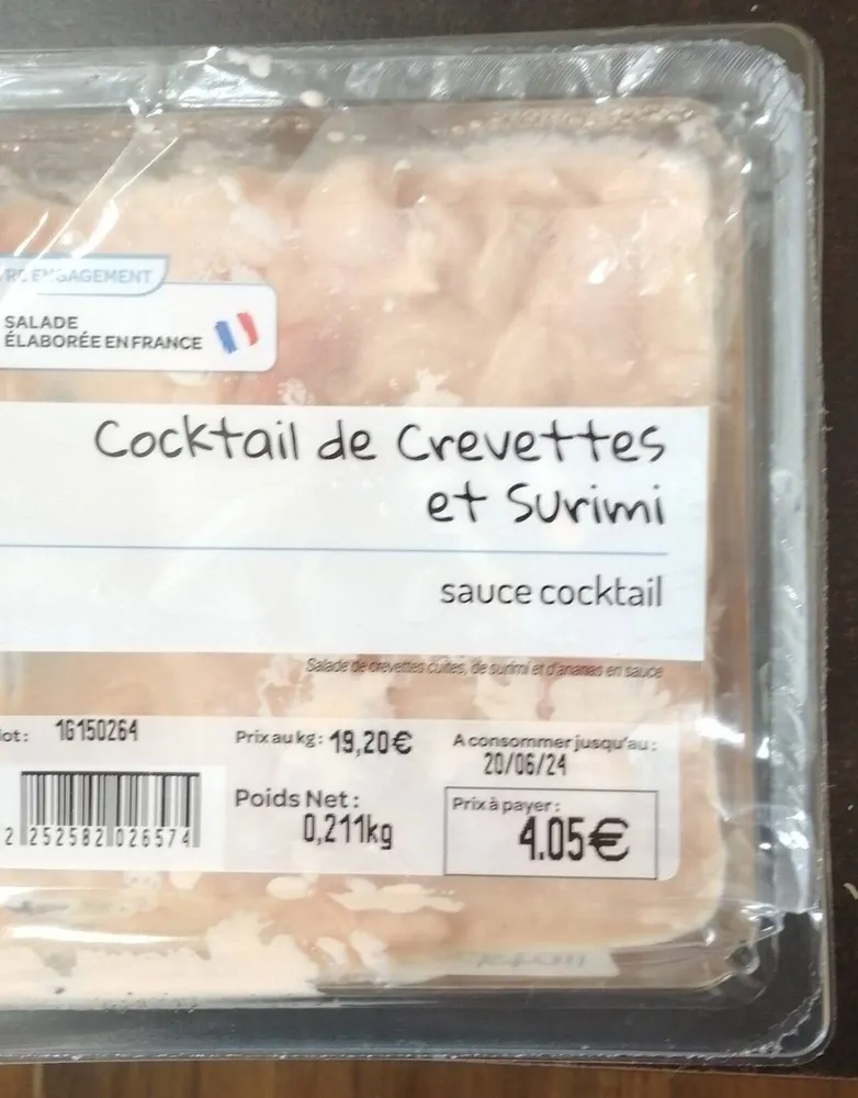 Cocktail de crevettes et surimi