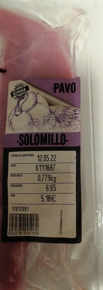 Pavo solomillo