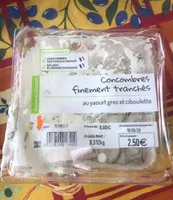 Concombres finement tranchés