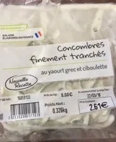 Concombres finement tranchés