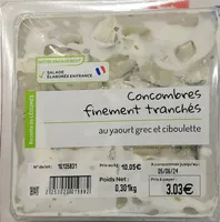 Concombres finement tranchés