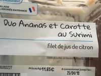 Duo ananas et carotte au surimi
