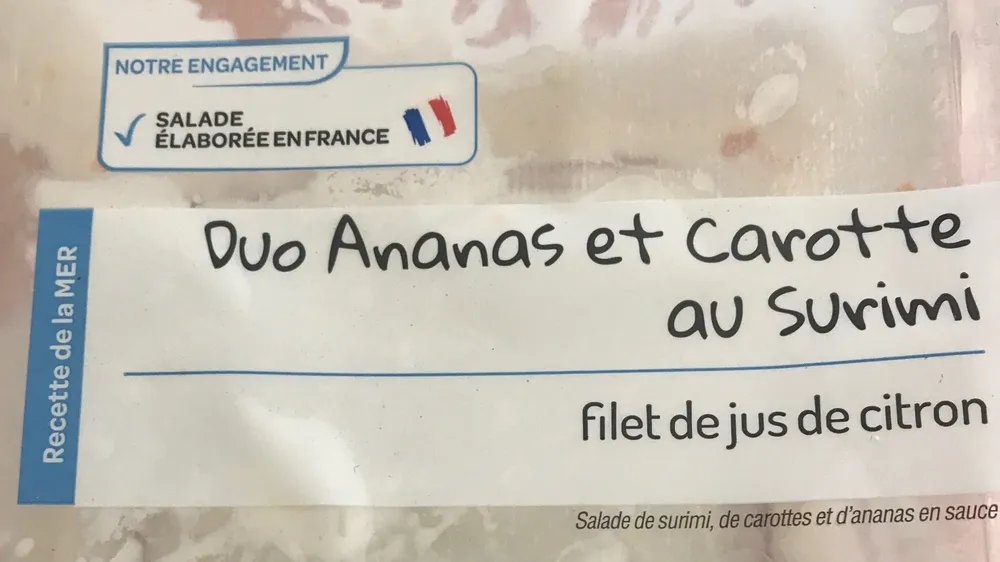 Duo Ananas et Carotte au Surimi
