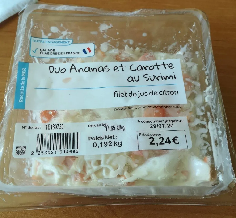 Duo ananas carotte surimi