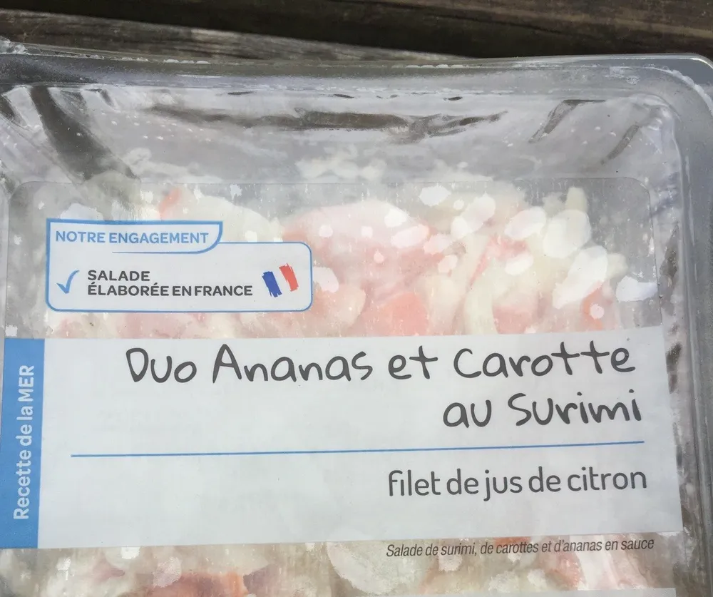 Duo ananas et carotte au surimi