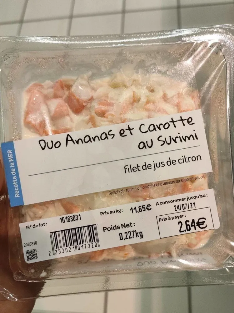 Duo Ananas et Carotte au Surimi
