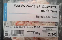 Duo ananas et carottes au surimi