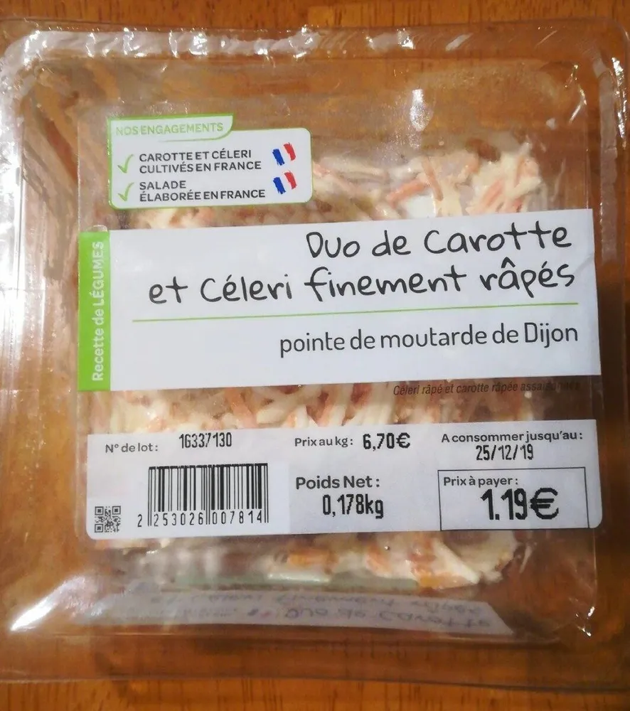 Duo de carotte et céleri finement râpés