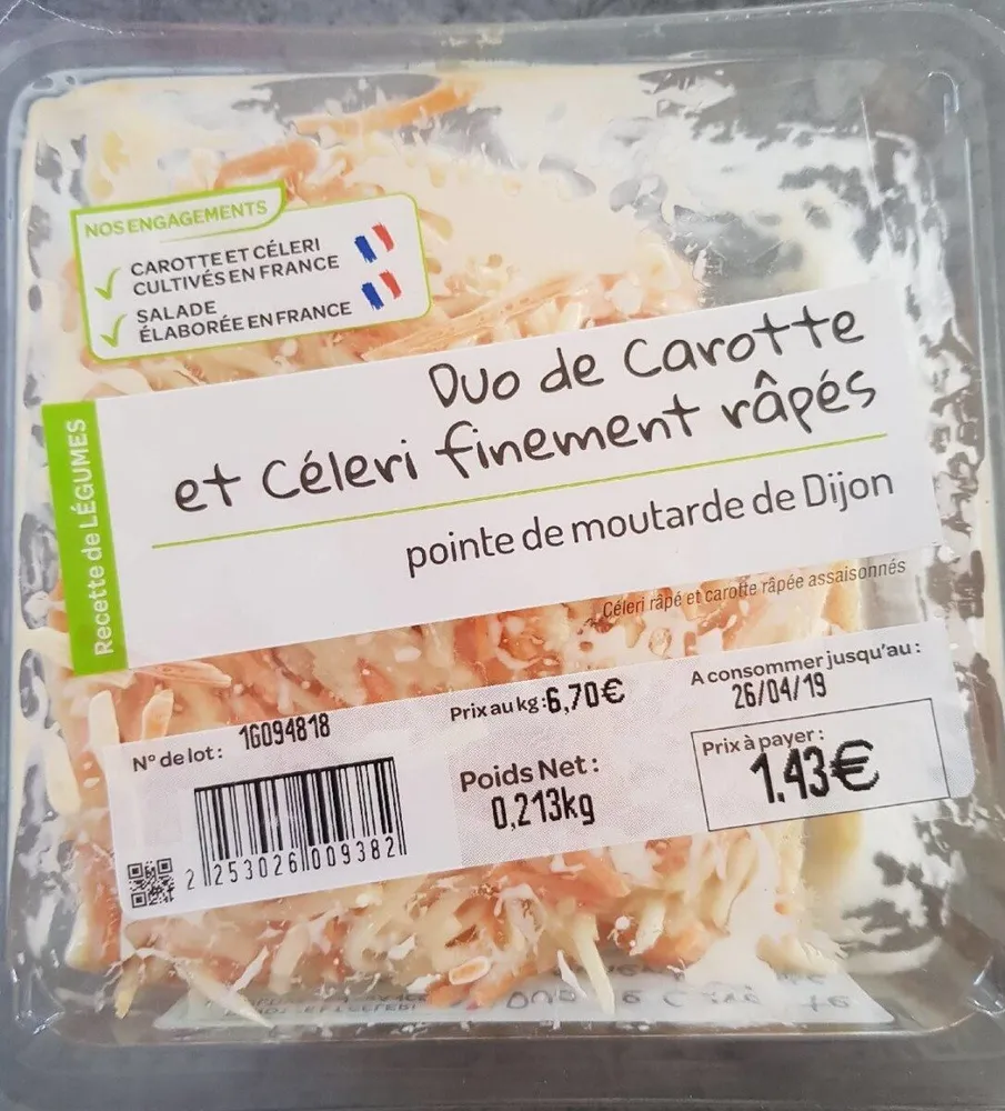 Duo de carotte et céleri finement râpées