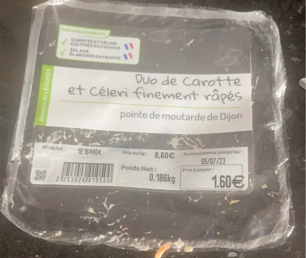 Duo de carrotte et céleri finement rapés