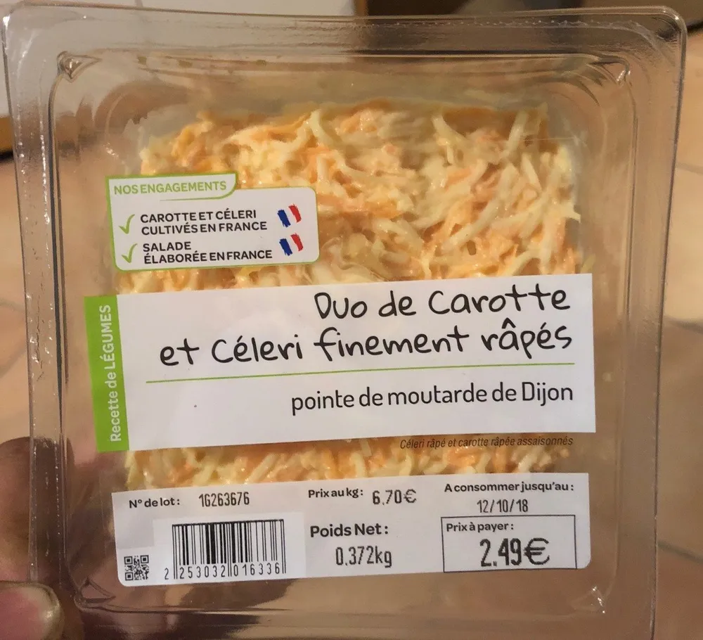 Duo de carotte et celerie finement rapes