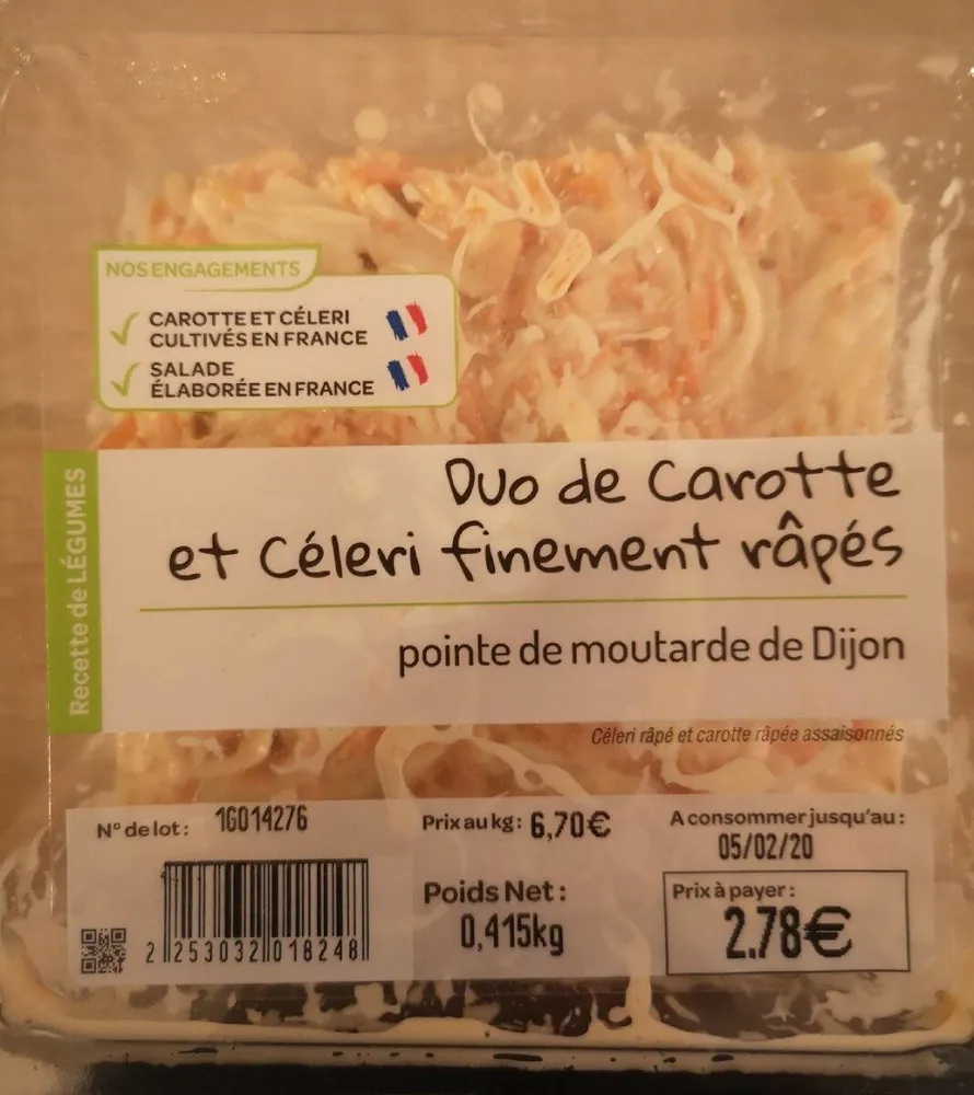 Duo de carotte et céleri finement râpés