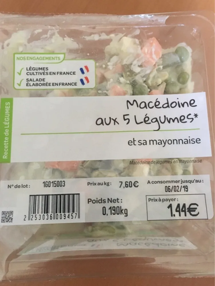 Macedoine aux 5 legumes et sa mayonnaise