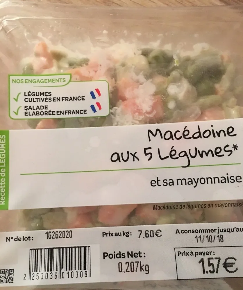 Macédoine aux 5 légumes et sa mayonnaise