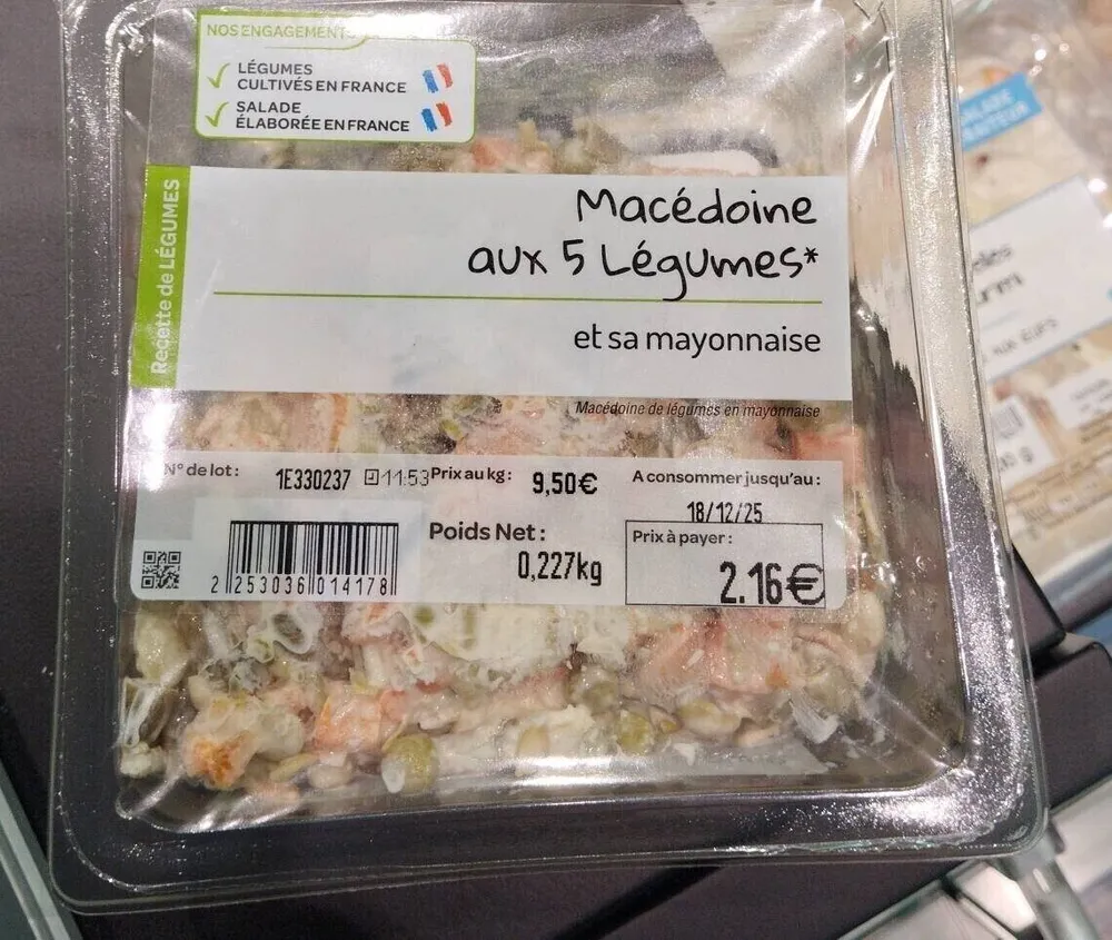 Macédoine 5 légumes mayonnaise