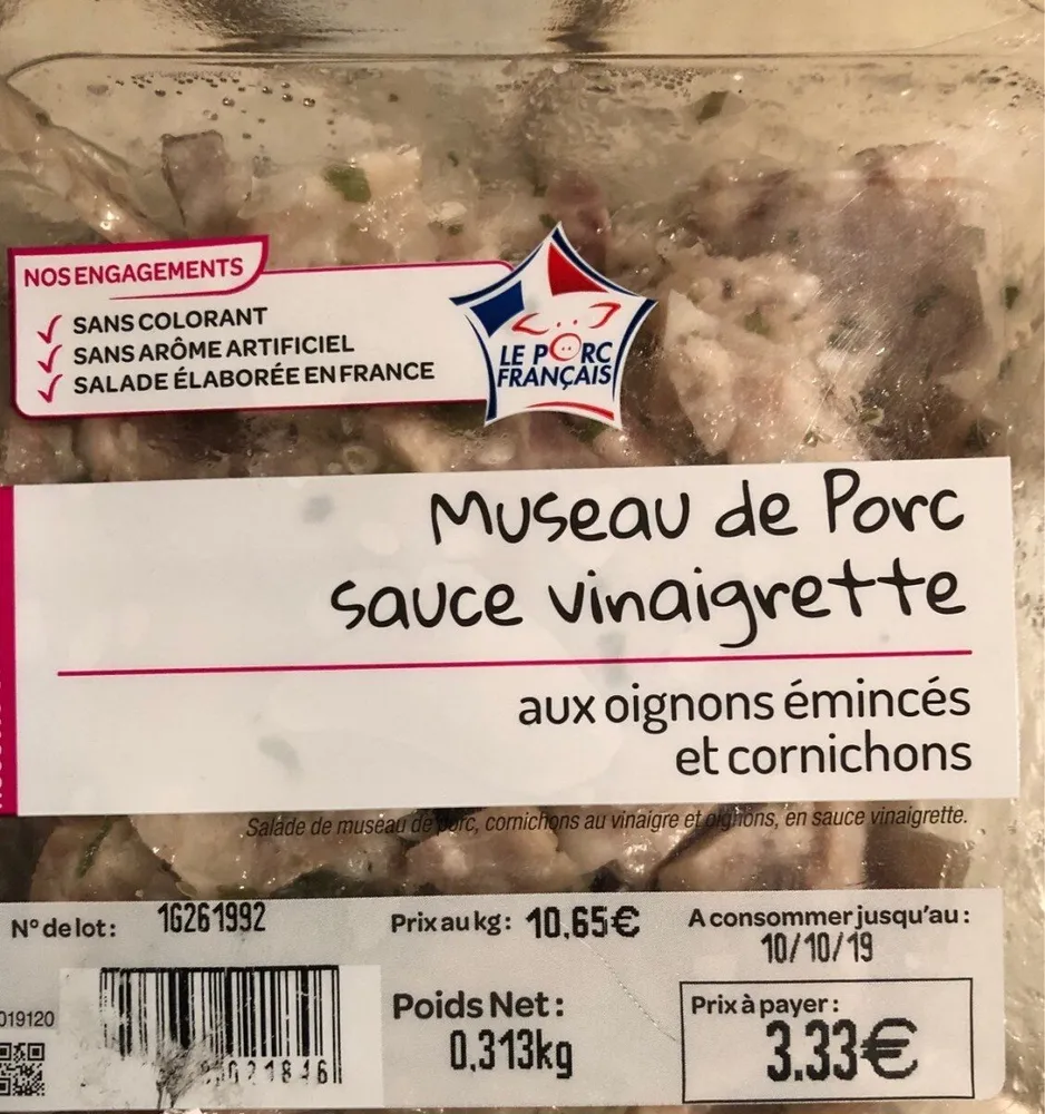Museau de porc sauce vinaigrette