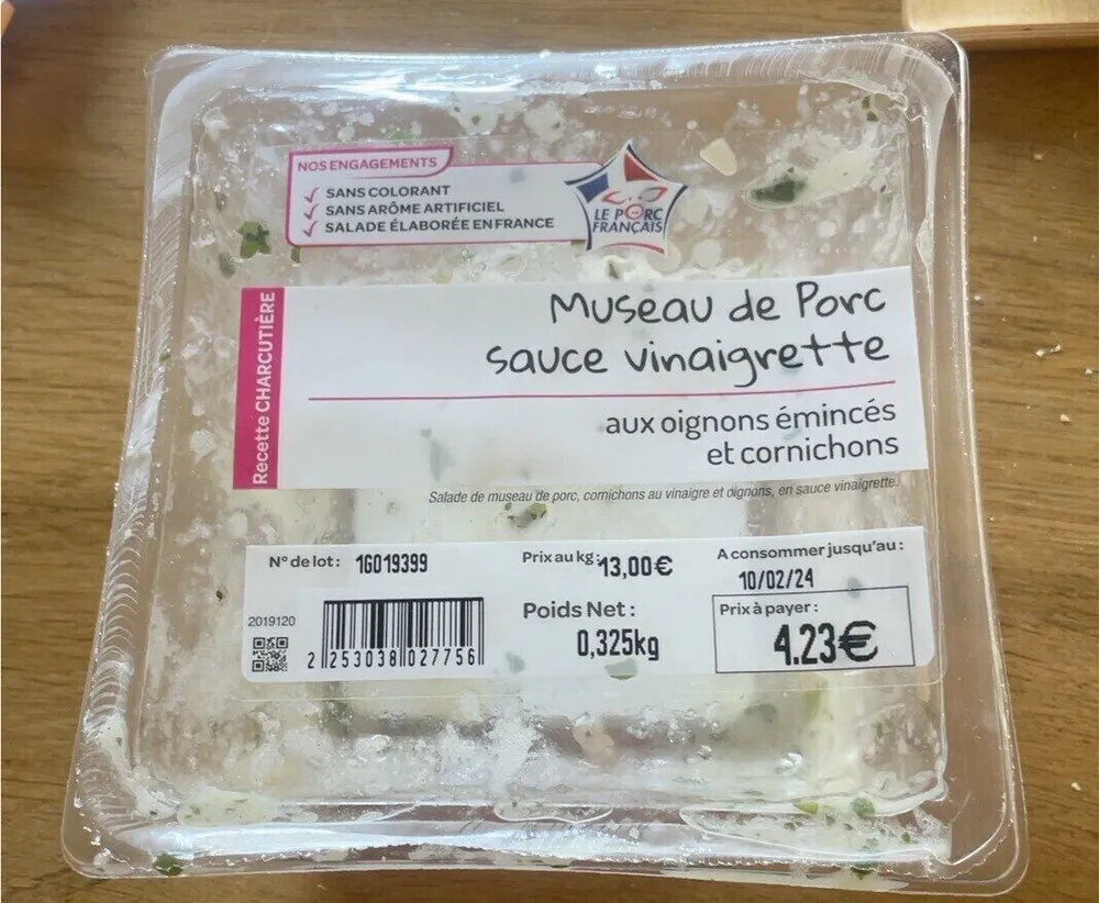 Museau de porc sauce vinaigrette