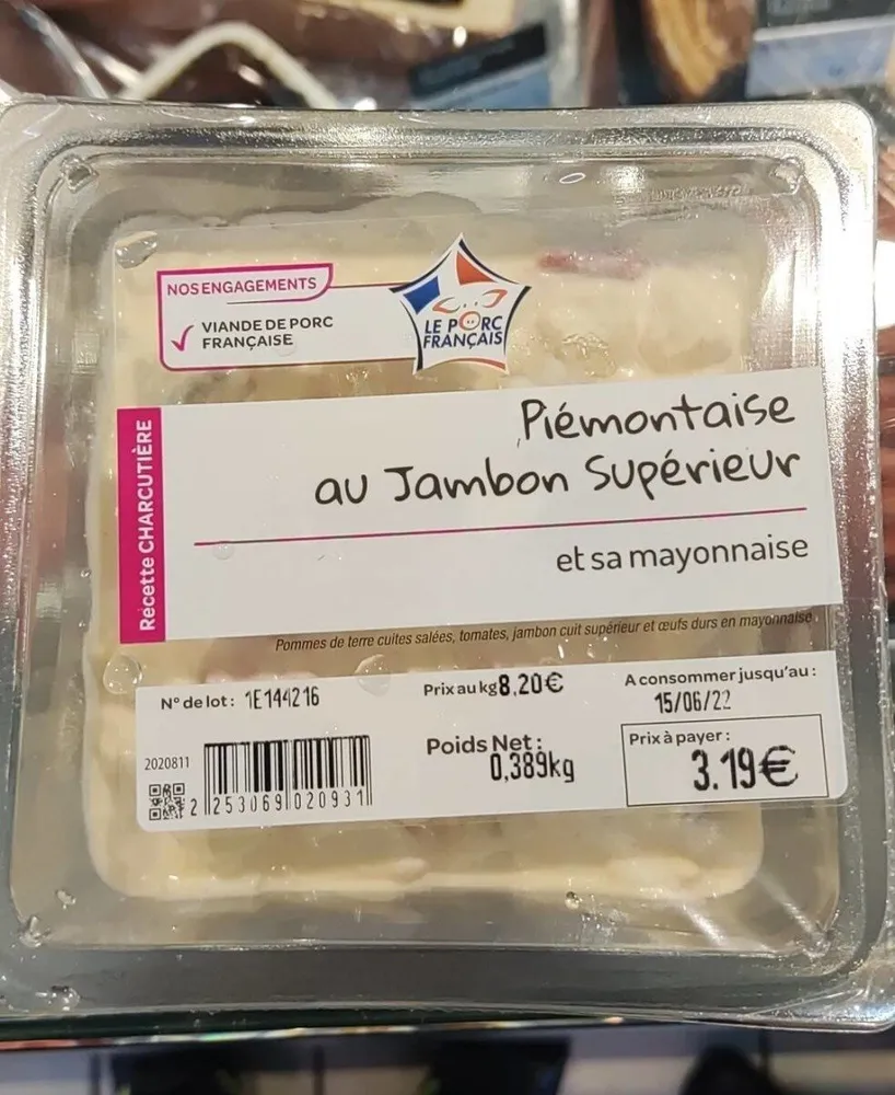 Piemontaise au jambon supérieur