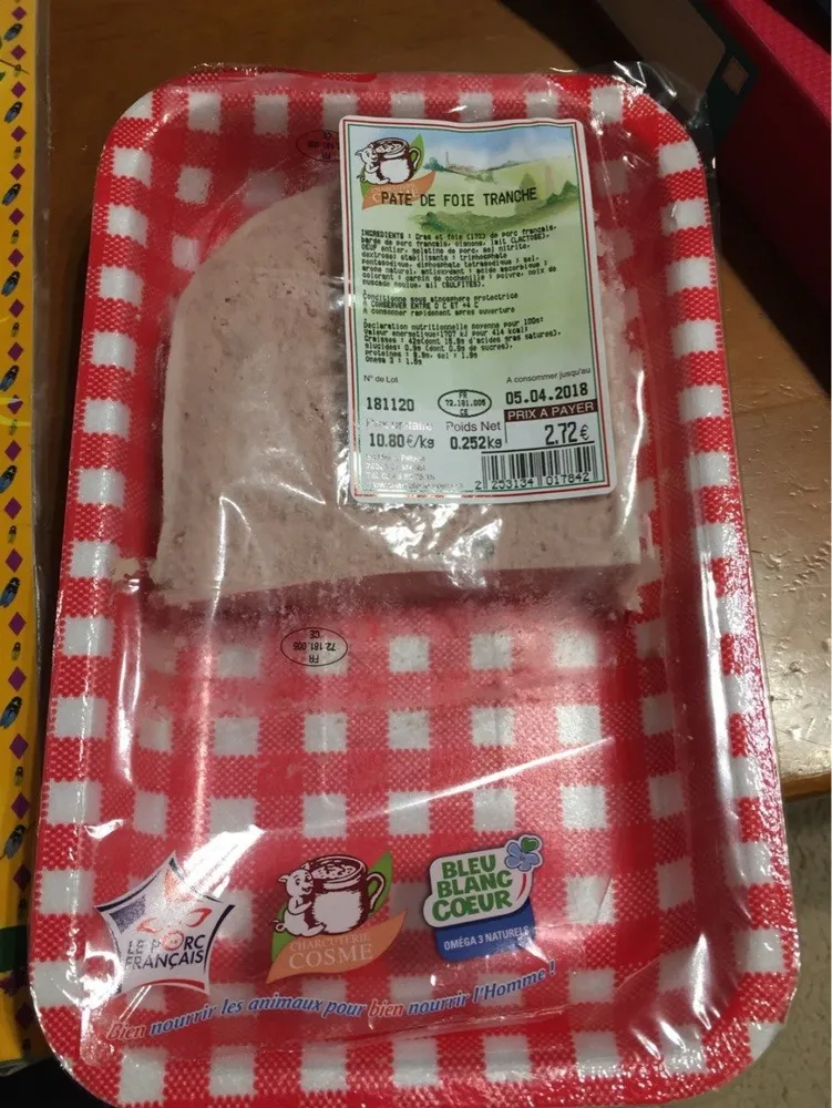 Pate de foie de porc tranche