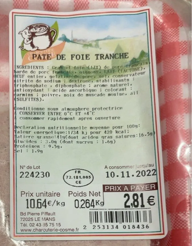 Pate de foie tranche