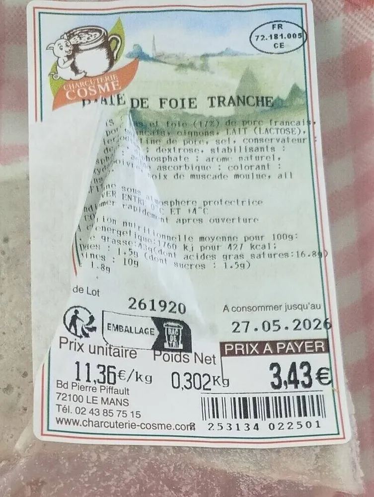 Pâté de foie tranche