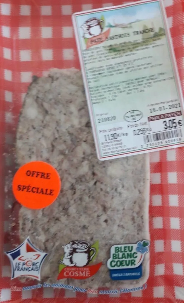 Pâté sarthois tranché