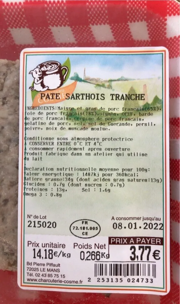 Pâté sarthois tranché