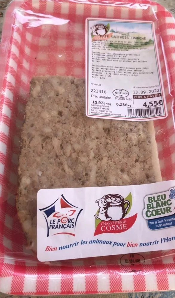 Pâté sarthois tranche