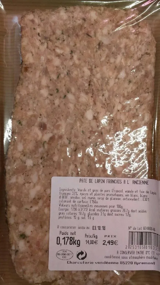 Pâté de lapin à l'ancienne