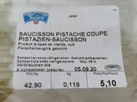 saucisson pistache coupe